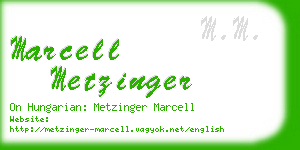 marcell metzinger business card